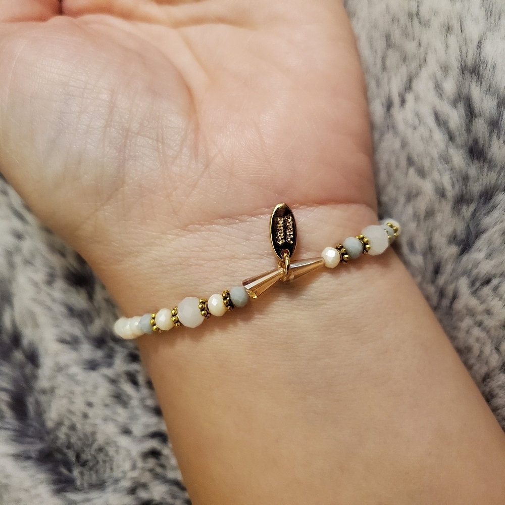 New Hand Made Glass Bead & Stone Bracelet - Picture 8 of 9